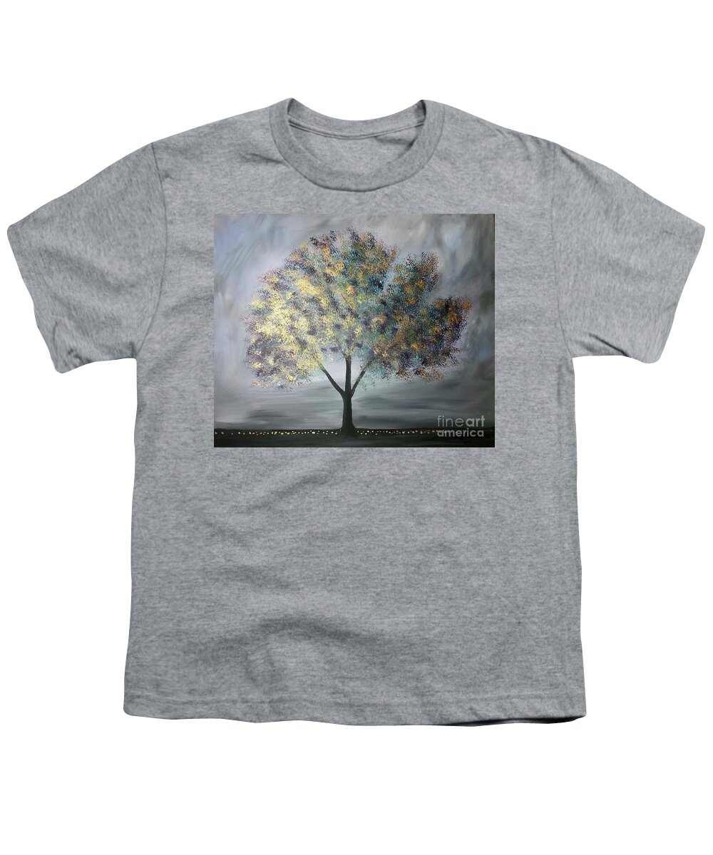 Tree Youth T-Shirt featuring the painting Elegant Tree by Stacey Zimmerman