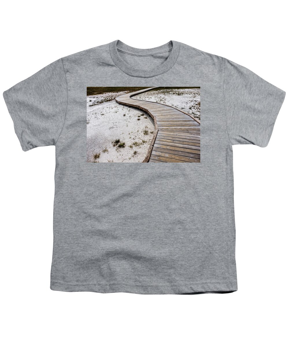 Yellowstone Youth T-Shirt featuring the photograph Footpath in Yellowstone by Alberto Zanoni