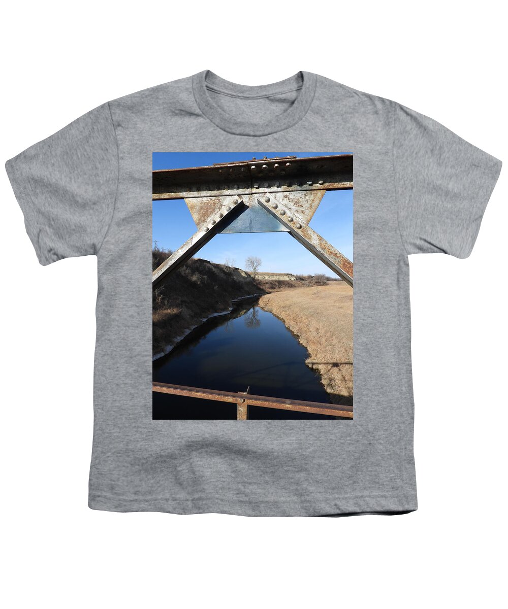Iron Bridge Youth T-Shirt featuring the photograph Framed Tree Reflection by Amanda R Wright