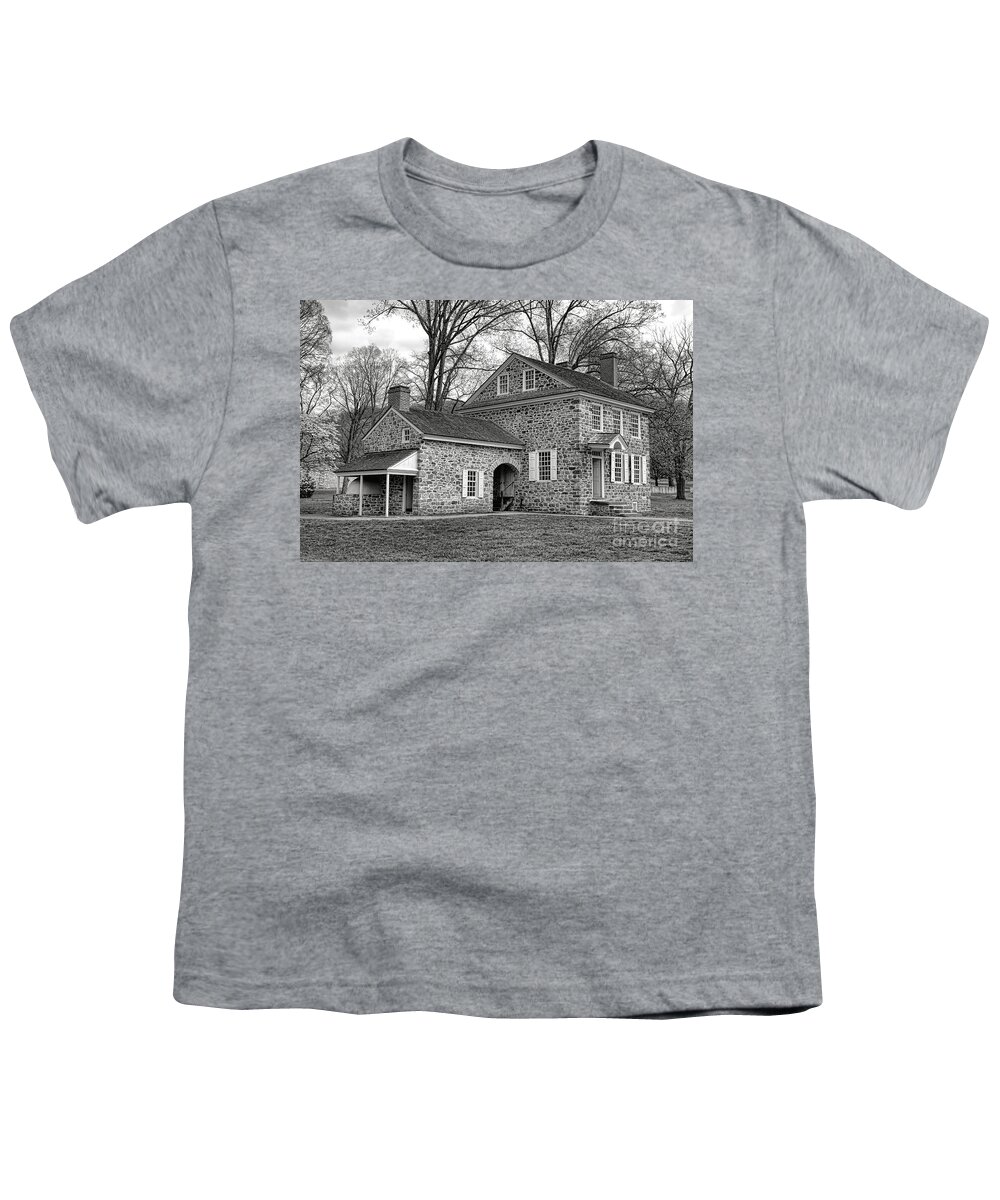 Valley Youth T-Shirt featuring the photograph George Washington Valley Forge Headquarters in Isaac Potts House by Olivier Le Queinec