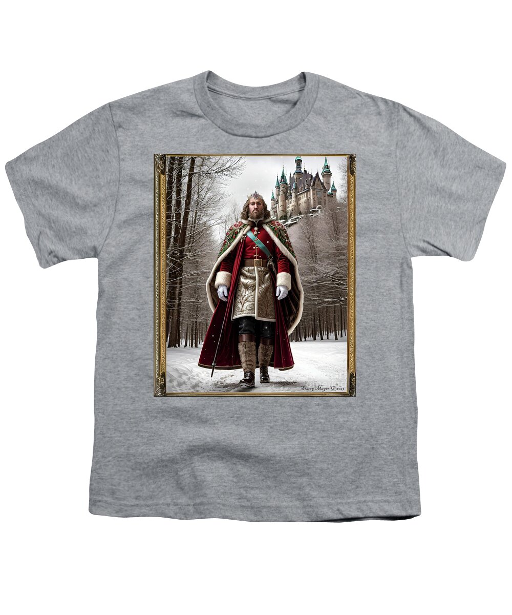 Christmas Youth T-Shirt featuring the digital art Good King Wenceslas by Stacey Mayer