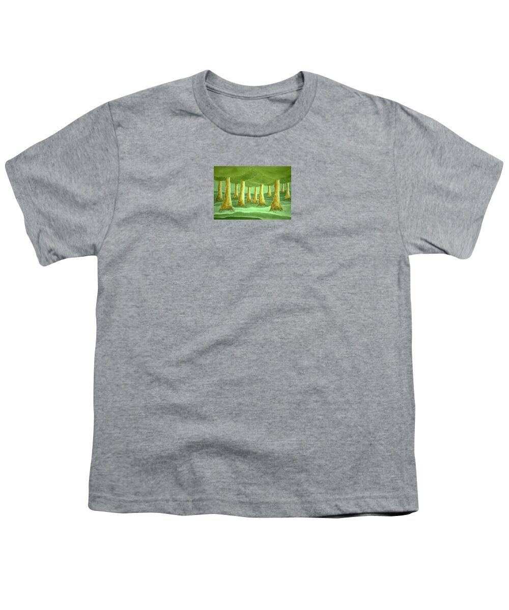 Watercolor Youth T-Shirt featuring the painting Green Grove by John Klobucher