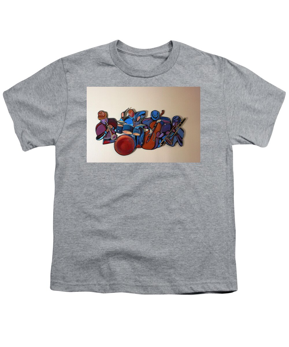 Music Youth T-Shirt featuring the mixed media Jazz Ensemble IV by Bill Manson