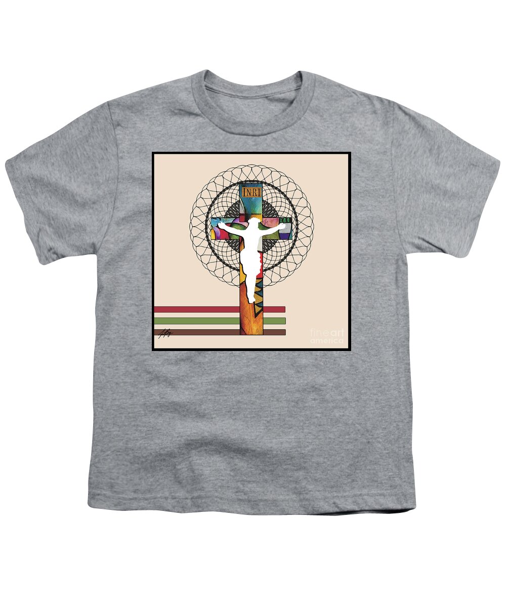 Jen Page Youth T-Shirt featuring the digital art Jesus Is The Center by Jennifer Page