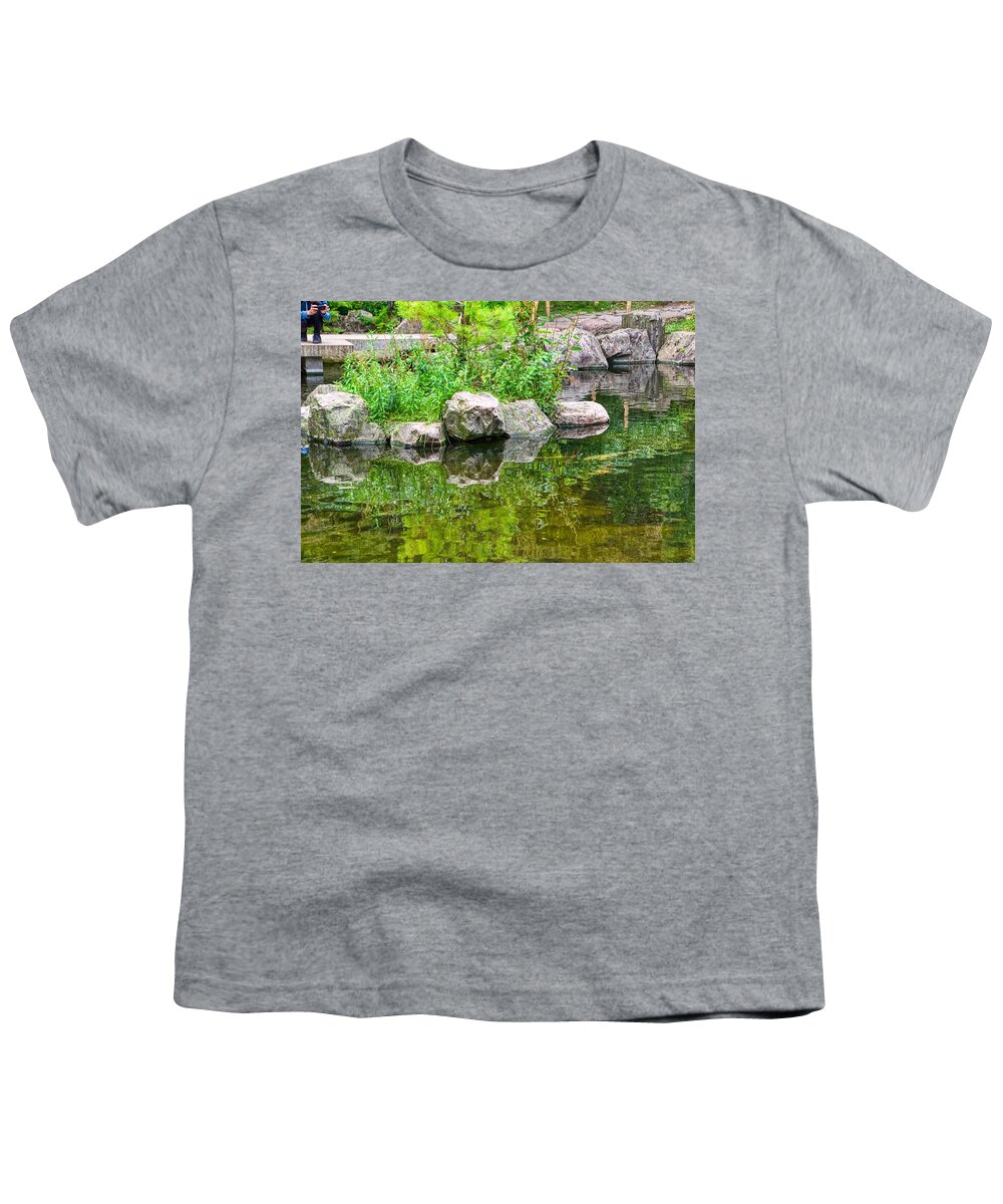 Kyoto Gardens Pond Youth T-Shirt featuring the photograph Kyoto Gardens pond by Raymond Hill