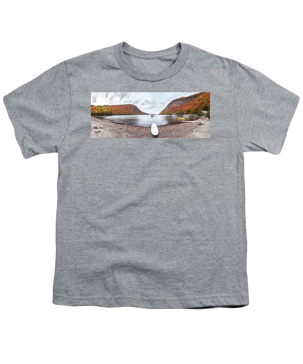Vermont Youth T-Shirt featuring the photograph Lake Willoughby Fall Panoramic 2 by Tim Kirchoff