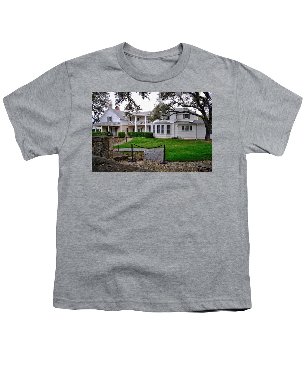 White Youth T-Shirt featuring the photograph LBJs White House by Buck Buchanan