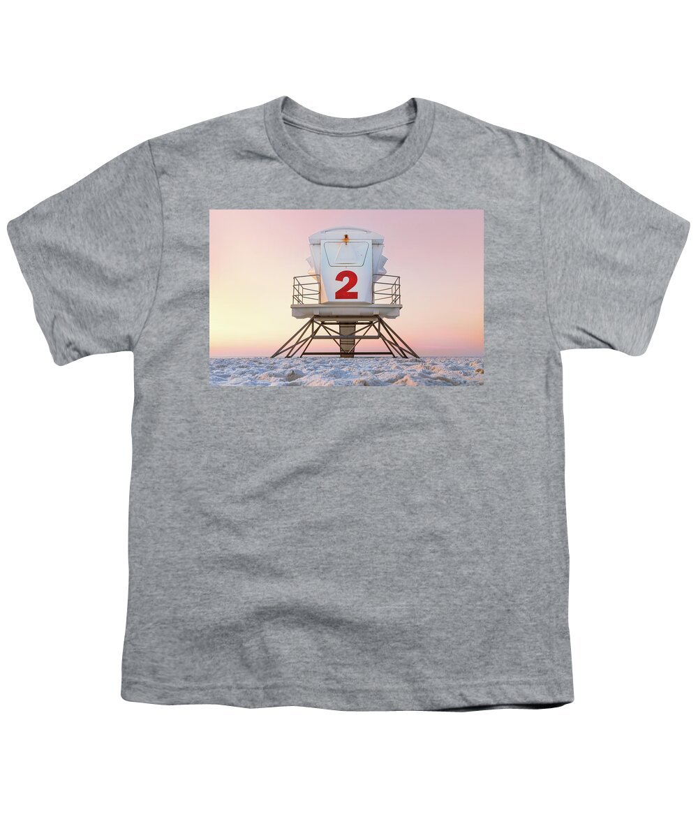 Pensacola Beach Youth T-Shirt featuring the photograph Lifeguard Stand Casino Beach Pensacola Florida Sunrise1 by Jordan Hill