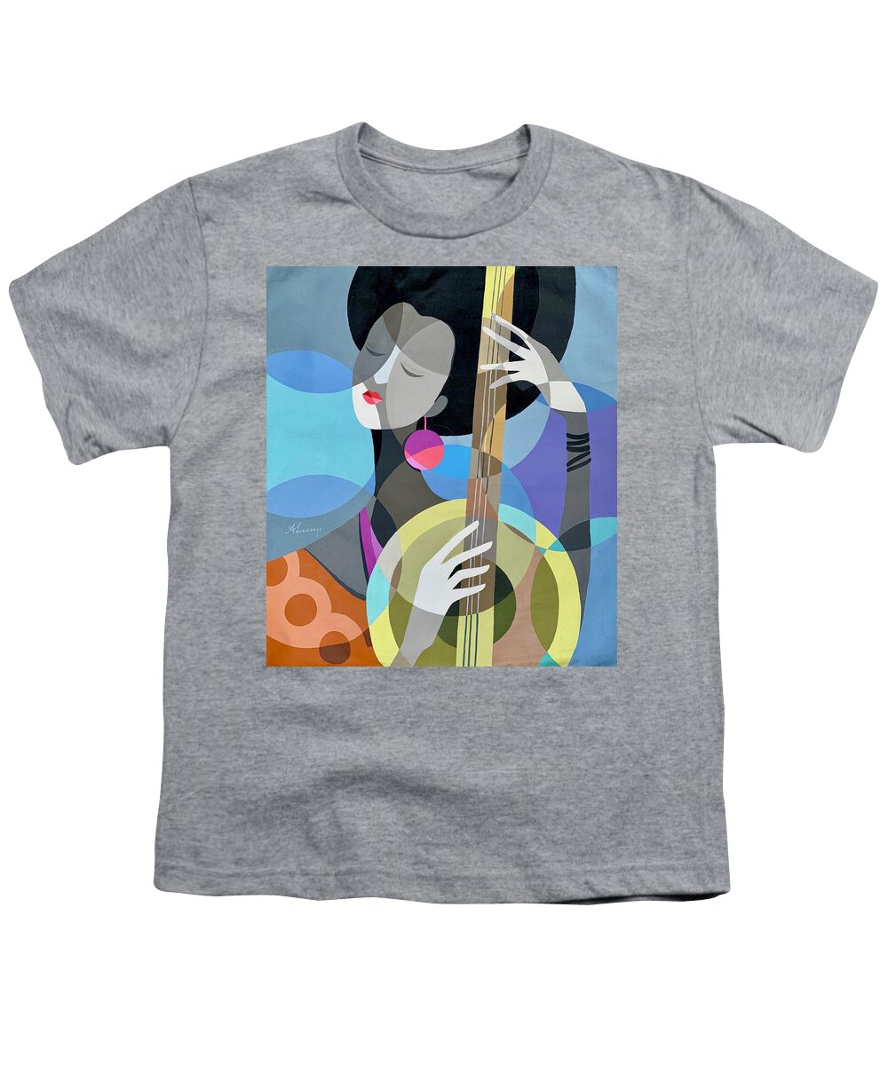 Africa Youth T-Shirt featuring the painting Listening by Richy Adusu