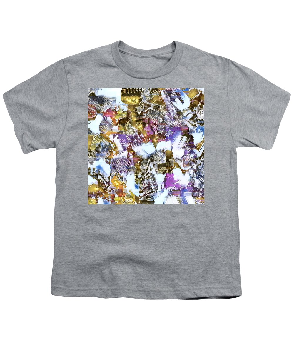 Modern Youth T-Shirt featuring the digital art Metal Tapestry Fusion by Rachel Hannah