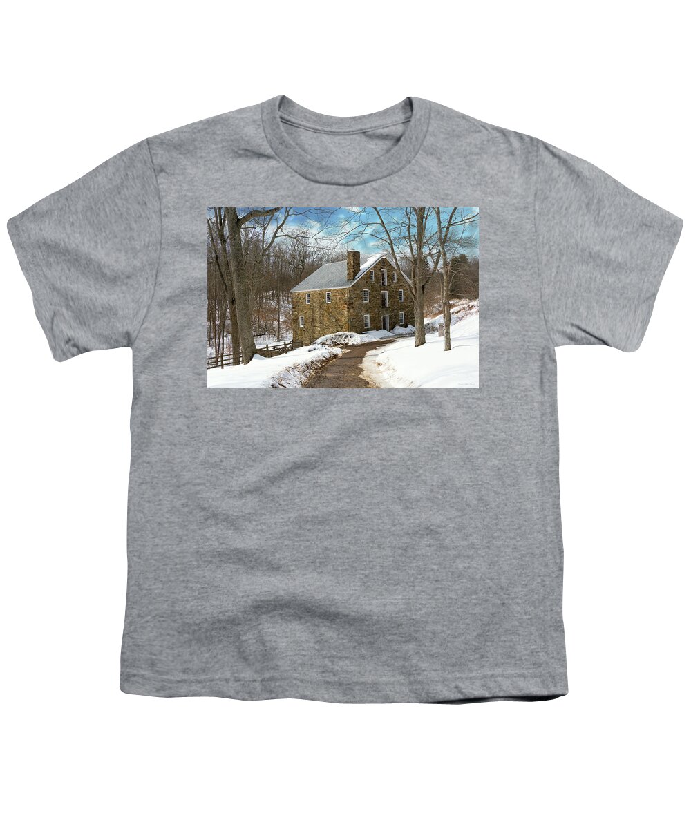 Morris County Youth T-Shirt featuring the photograph Mill - Cooper grist mill by Mike Savad