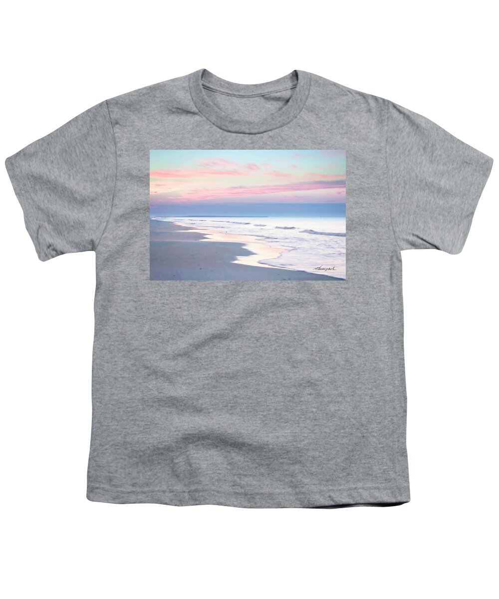 Color Youth T-Shirt featuring the photograph Misty Morning Ocean by Alan Hausenflock