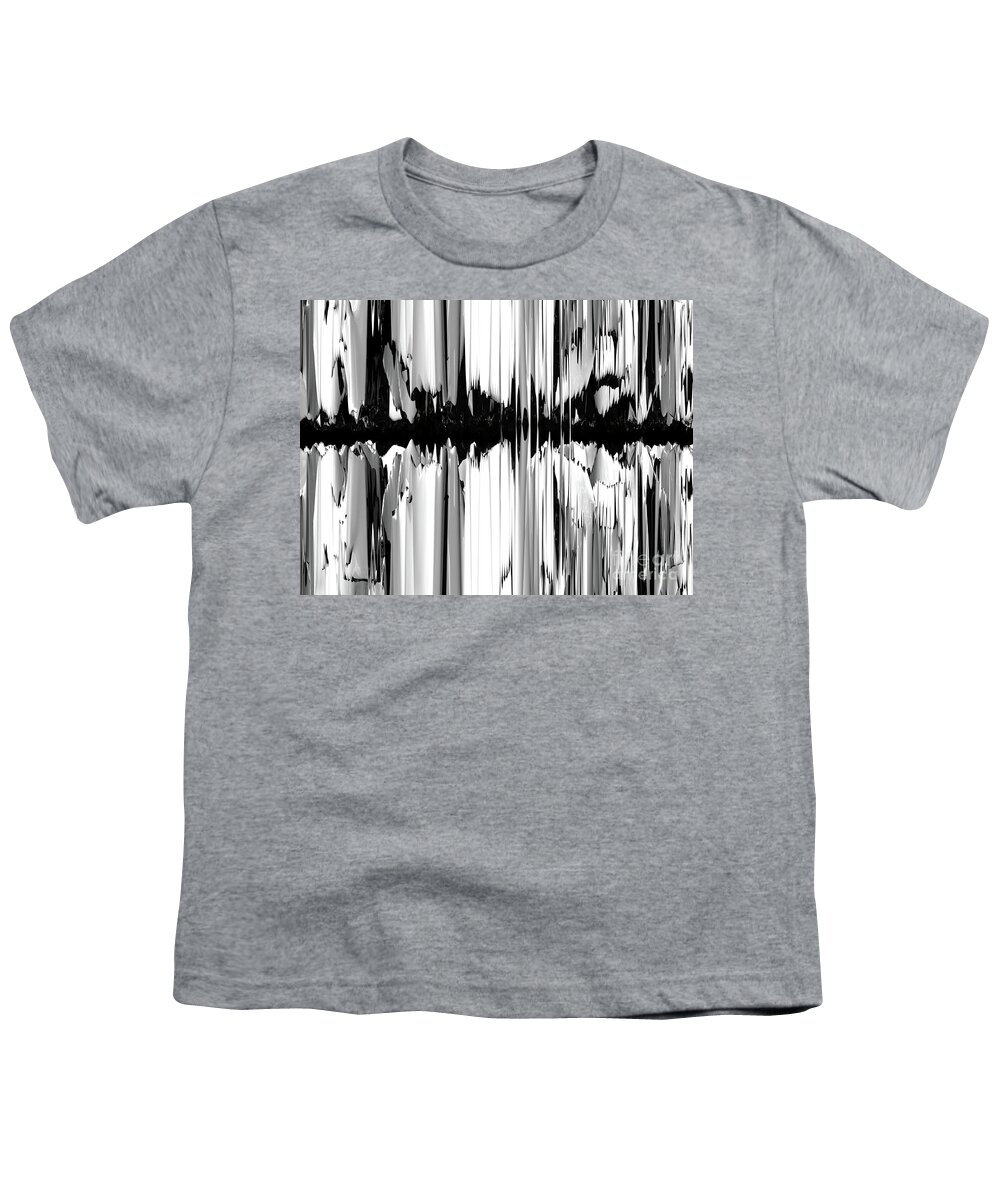 Mirror Image Youth T-Shirt featuring the digital art Monotone Fractal Reflection by Phil Perkins