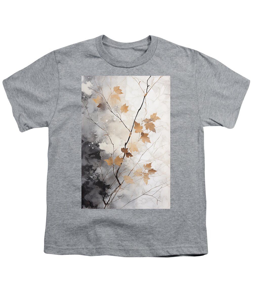 Nature Wabi Sabi Youth T-Shirt featuring the painting Natural Beauty - Maple Leaves Art by Lourry Legarde