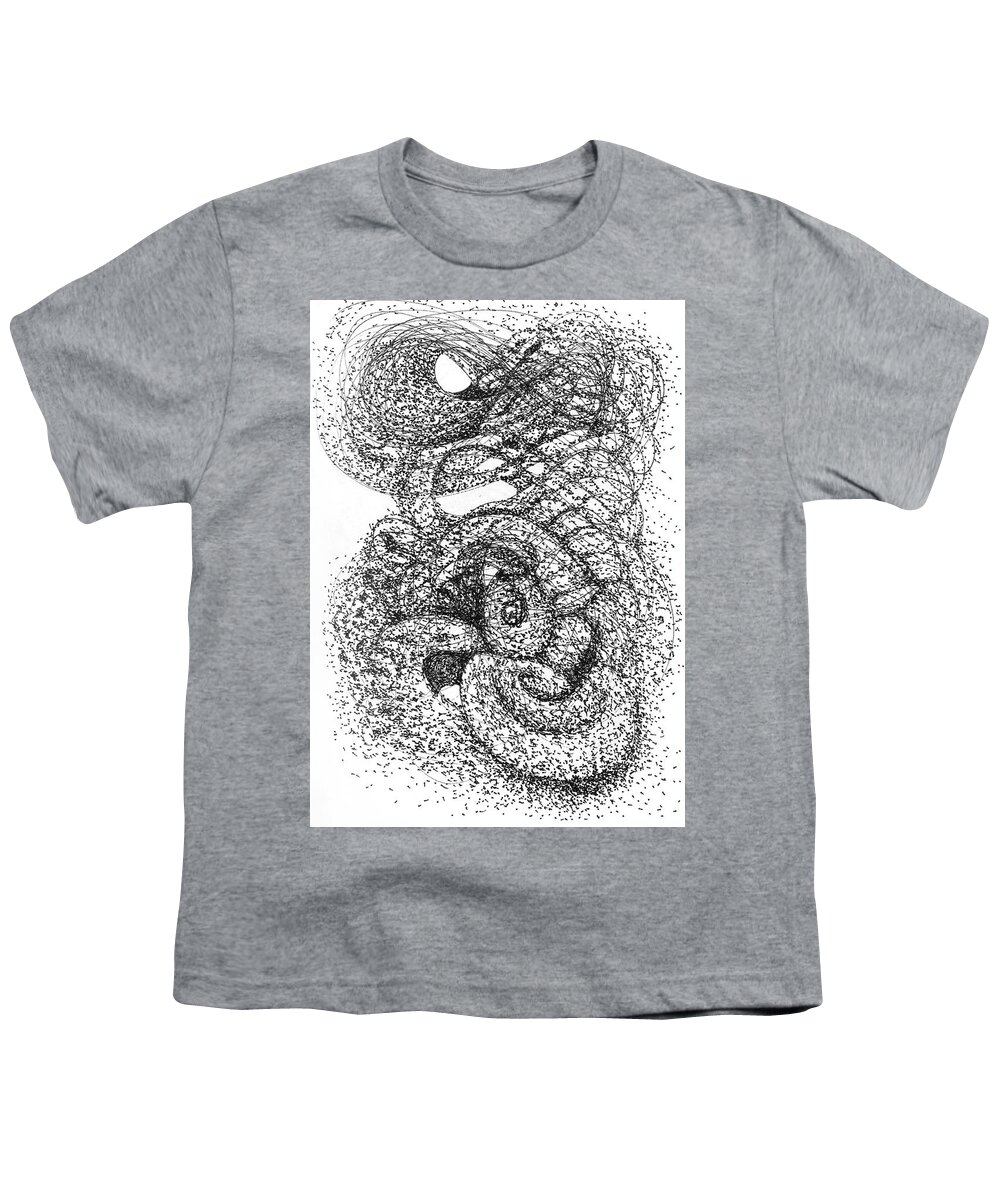 Fractals Youth T-Shirt featuring the drawing Nautilus by Franci Hepburn
