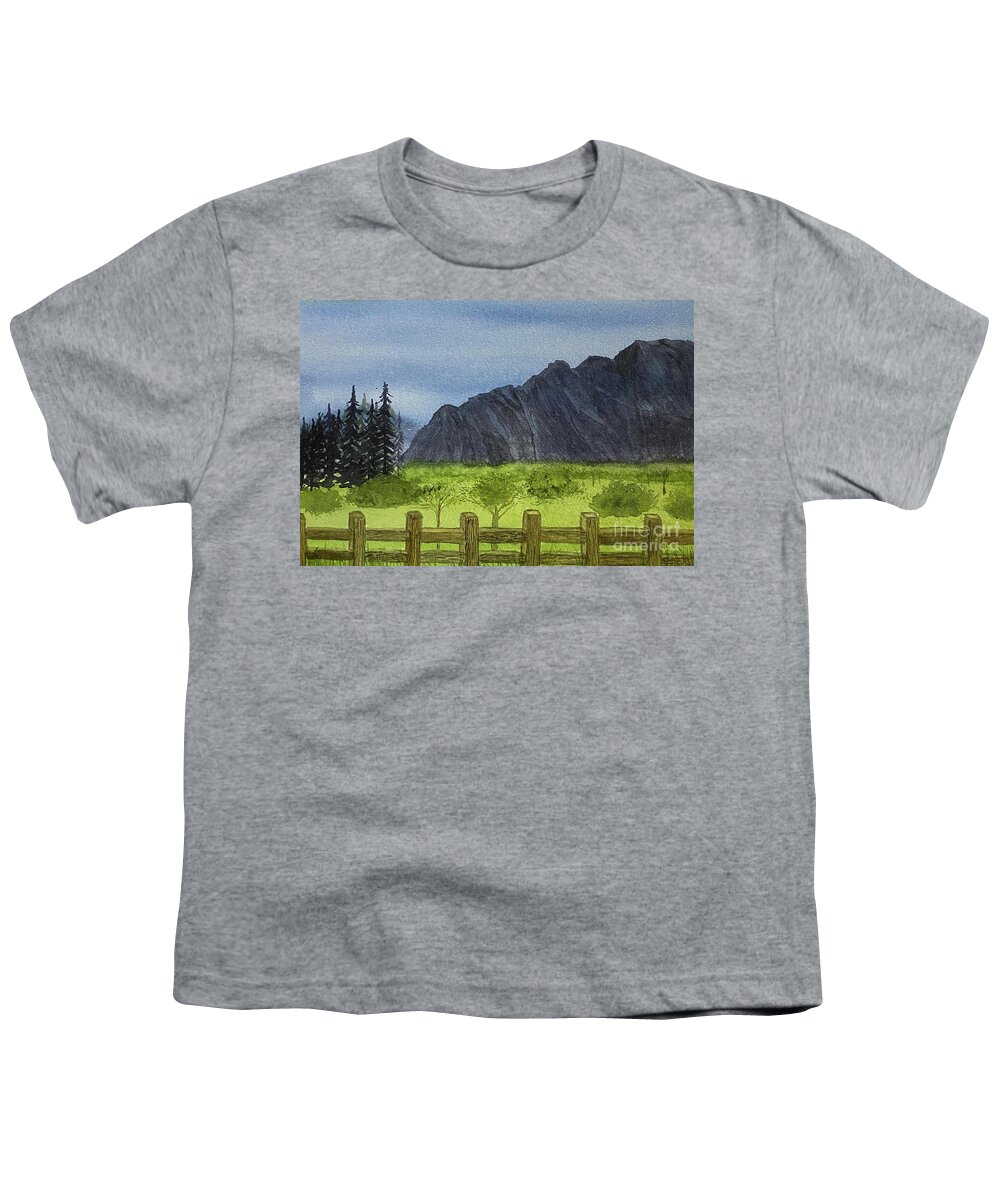 Foothills Youth T-Shirt featuring the painting Near the Foothills by Lisa Neuman