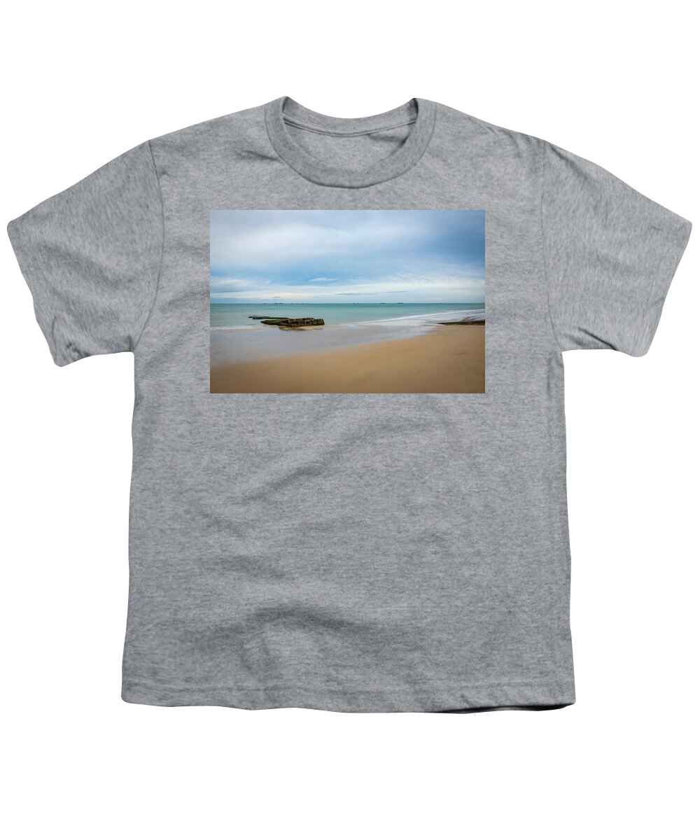 Normandy Beach Youth T-Shirt featuring the photograph Never Forget Normandy by Rebecca Herranen