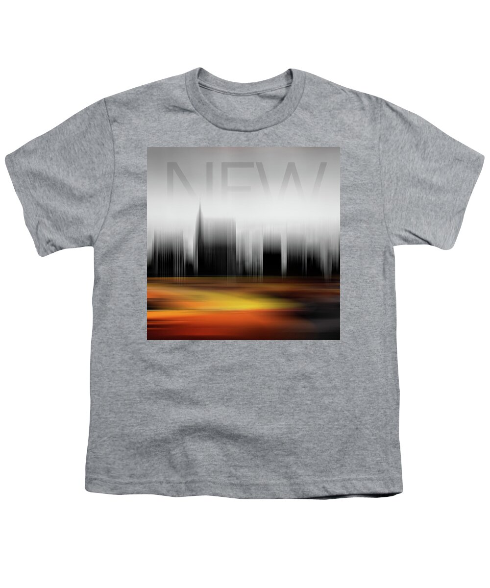Abstract Photography Youth T-Shirt featuring the photograph New York City Cabs Abstract Triptych_1 by Az Jackson