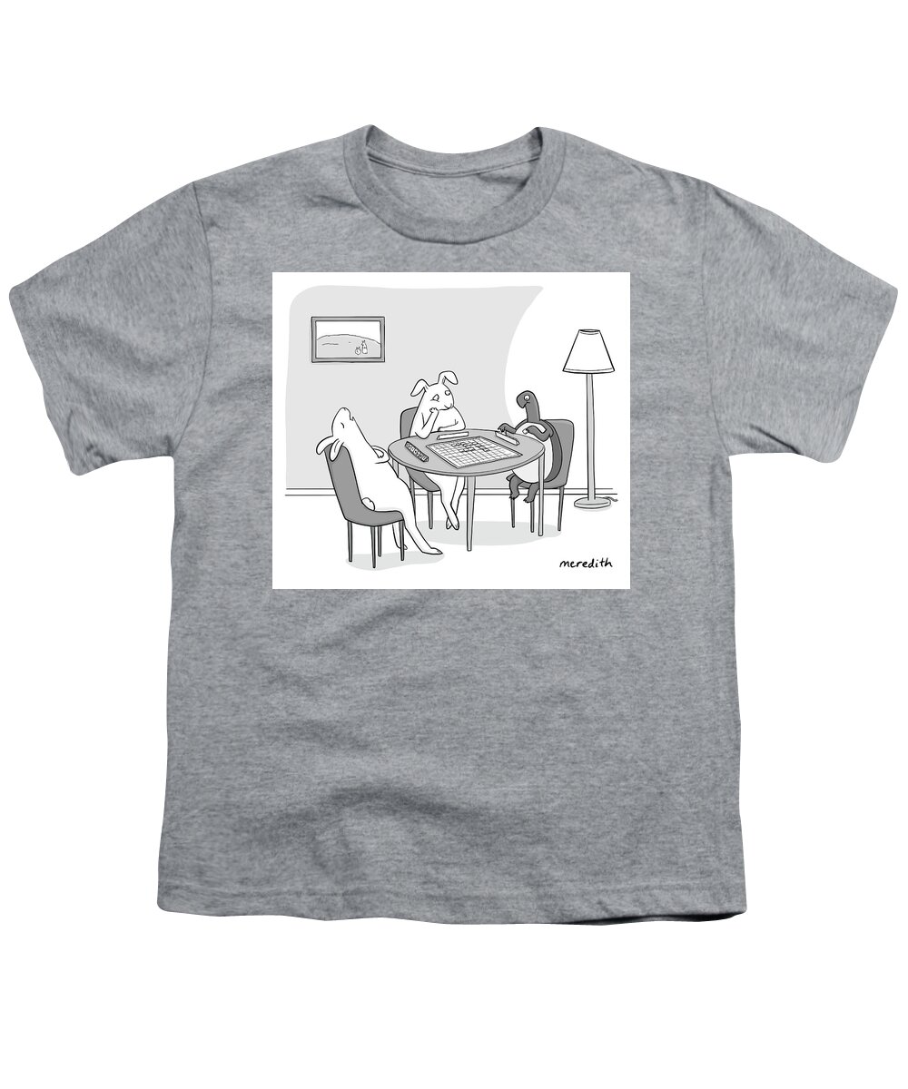 Captionless Youth T-Shirt featuring the drawing New Yorker December 26, 2022 by Meredith Southard