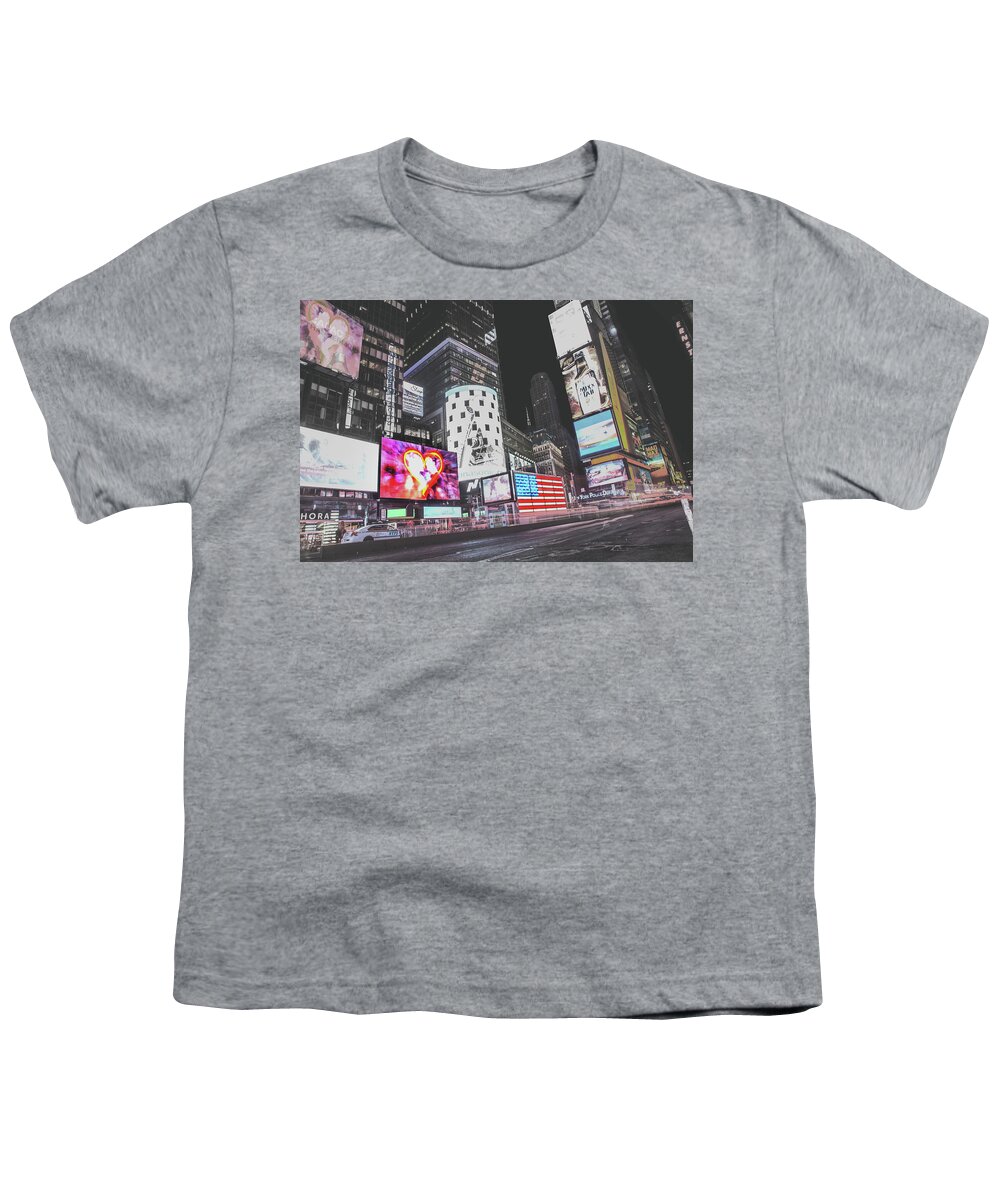 Times Square Youth T-Shirt featuring the photograph Love And Unity In The USA by Az Jackson
