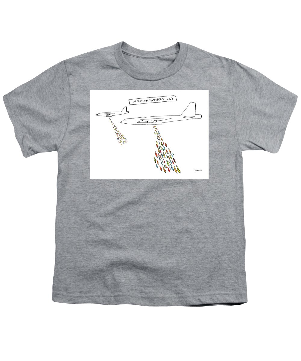 Captionless Youth T-Shirt featuring the drawing Operation Father's Day by Michael Shaw