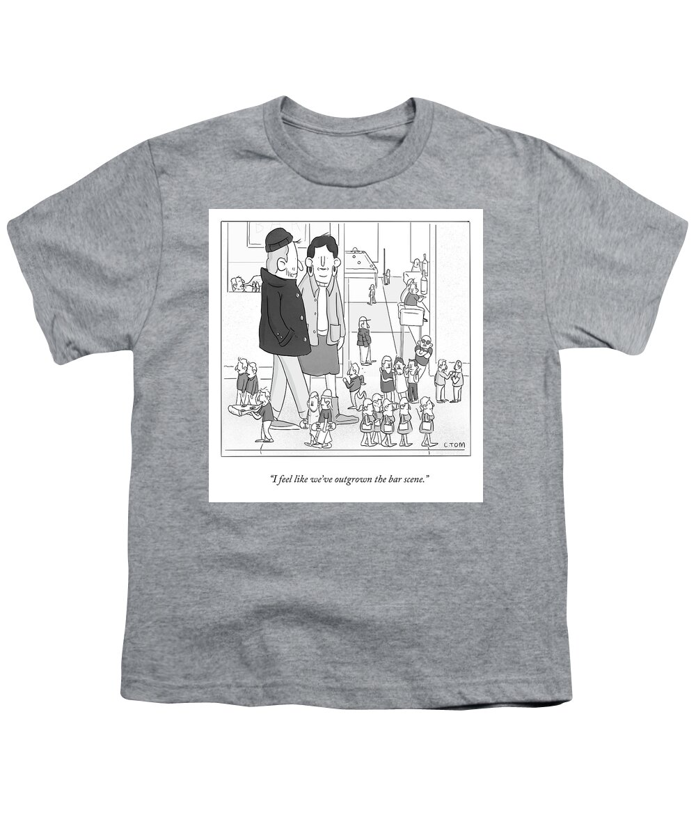 A26857 Youth T-Shirt featuring the drawing Outgrown the Bar Scene by Colin Tom