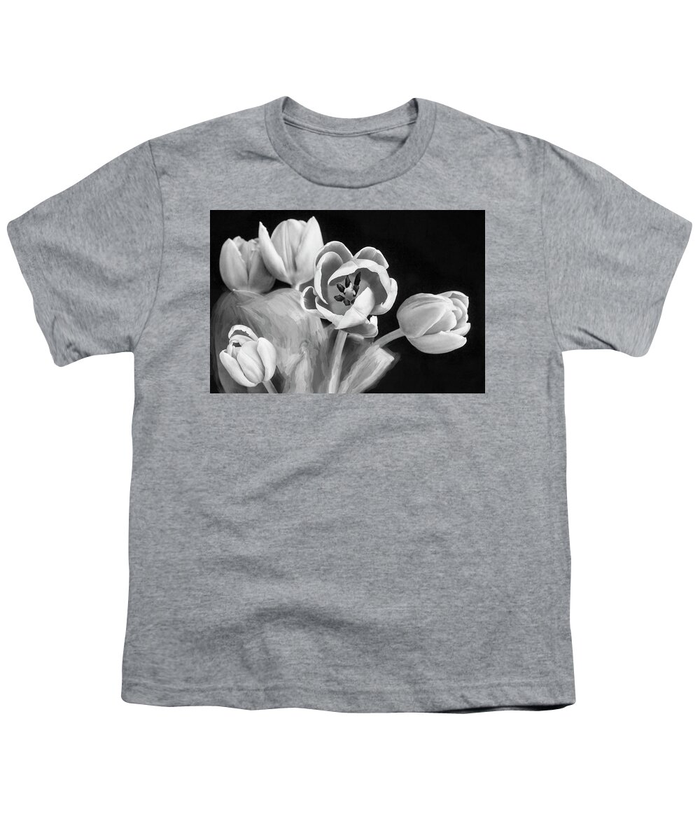 Tulips Youth T-Shirt featuring the photograph Pink Tulips Pink Impression X106 by Rich Franco