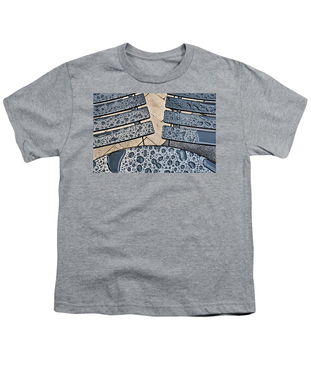 Outdoors Youth T-Shirt featuring the photograph Raindrops On Outdoor Dining Set by Gary Slawsky