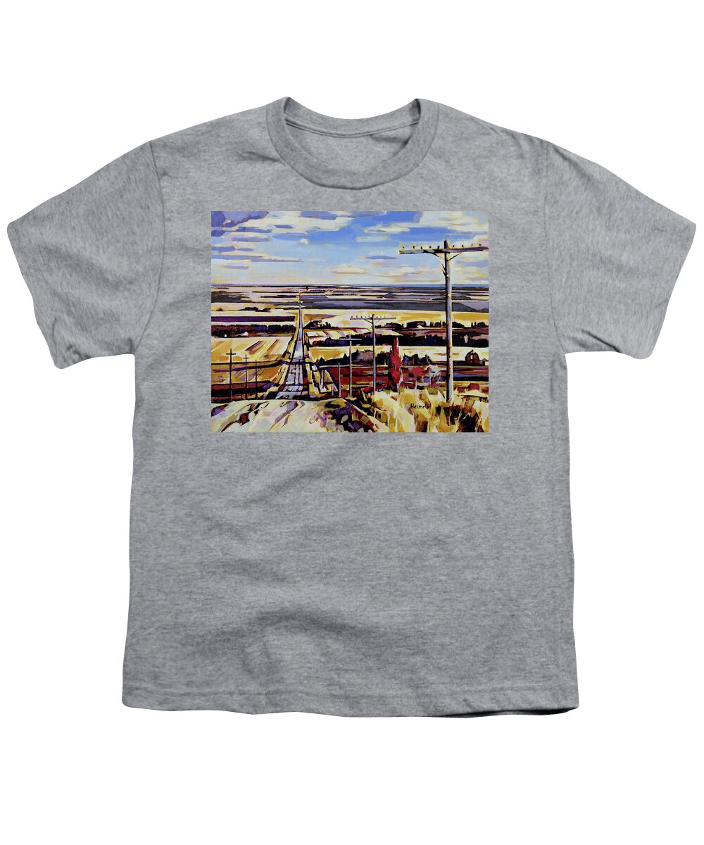  Road Youth T-Shirt featuring the painting Richmond Hill looking East circa, 1933 by Tim Heimdal