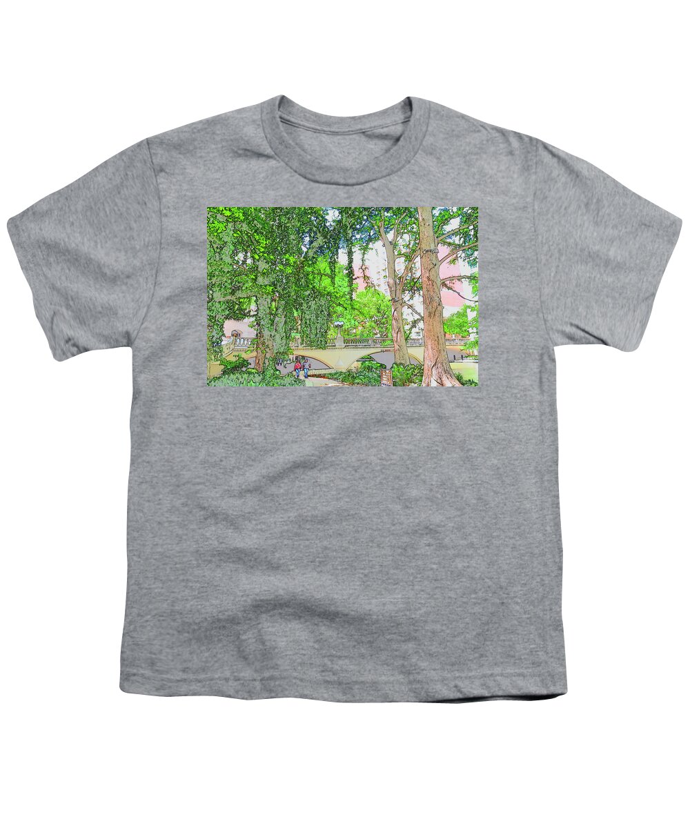 San Antonio Youth T-Shirt featuring the photograph Riverwalk Sketch by Segura Shaw Photography