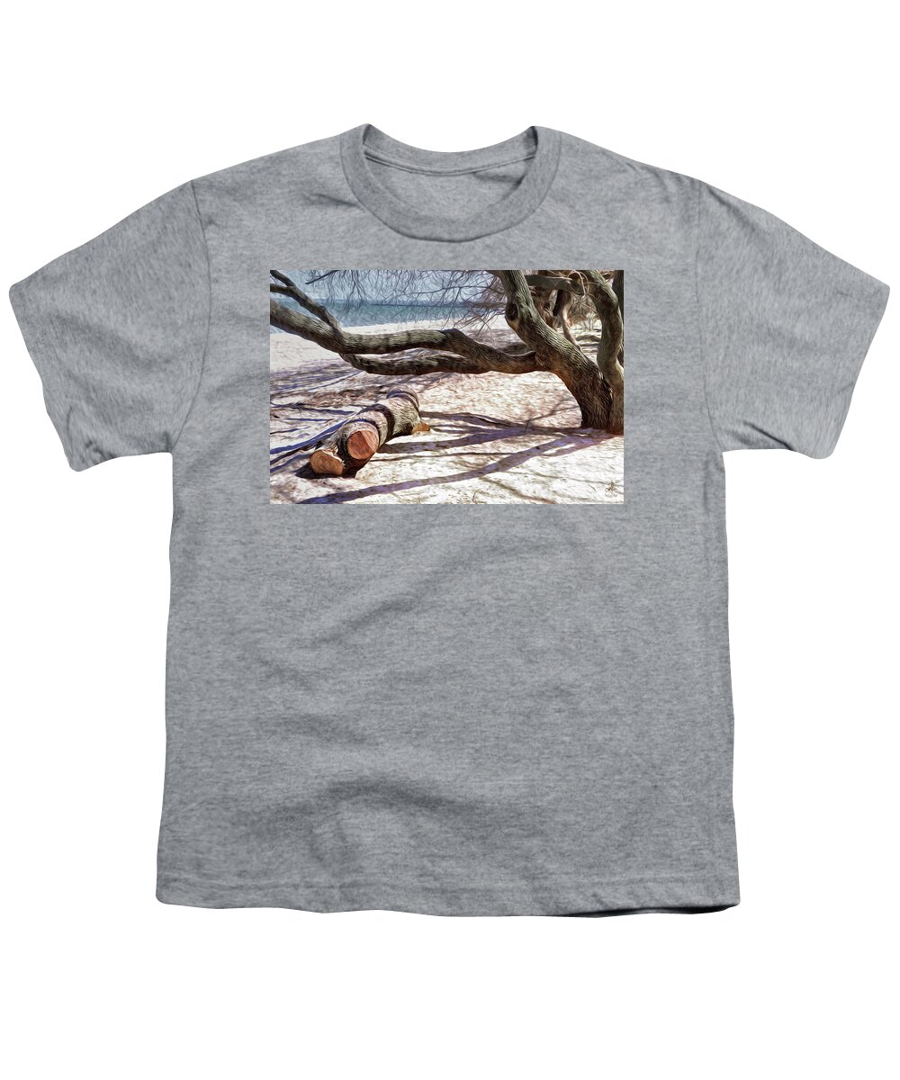 Logs Youth T-Shirt featuring the photograph Shadows by Pennie McCracken