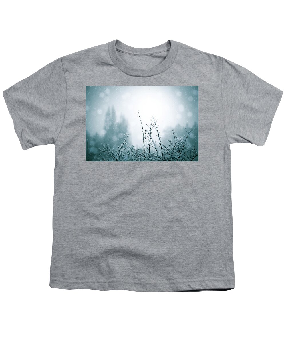 Snow Youth T-Shirt featuring the photograph Snowy Day Abstract by Naomi Maya