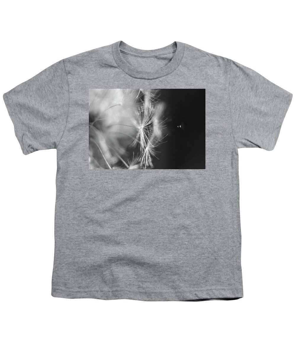Space Youth T-Shirt featuring the photograph Space Abstract Black and White Flower by Sandra J's