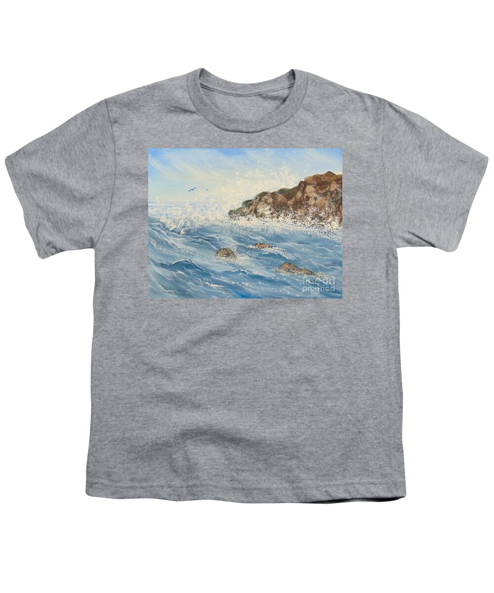 Ocean Youth T-Shirt featuring the painting Splash by Saundra Johnson
