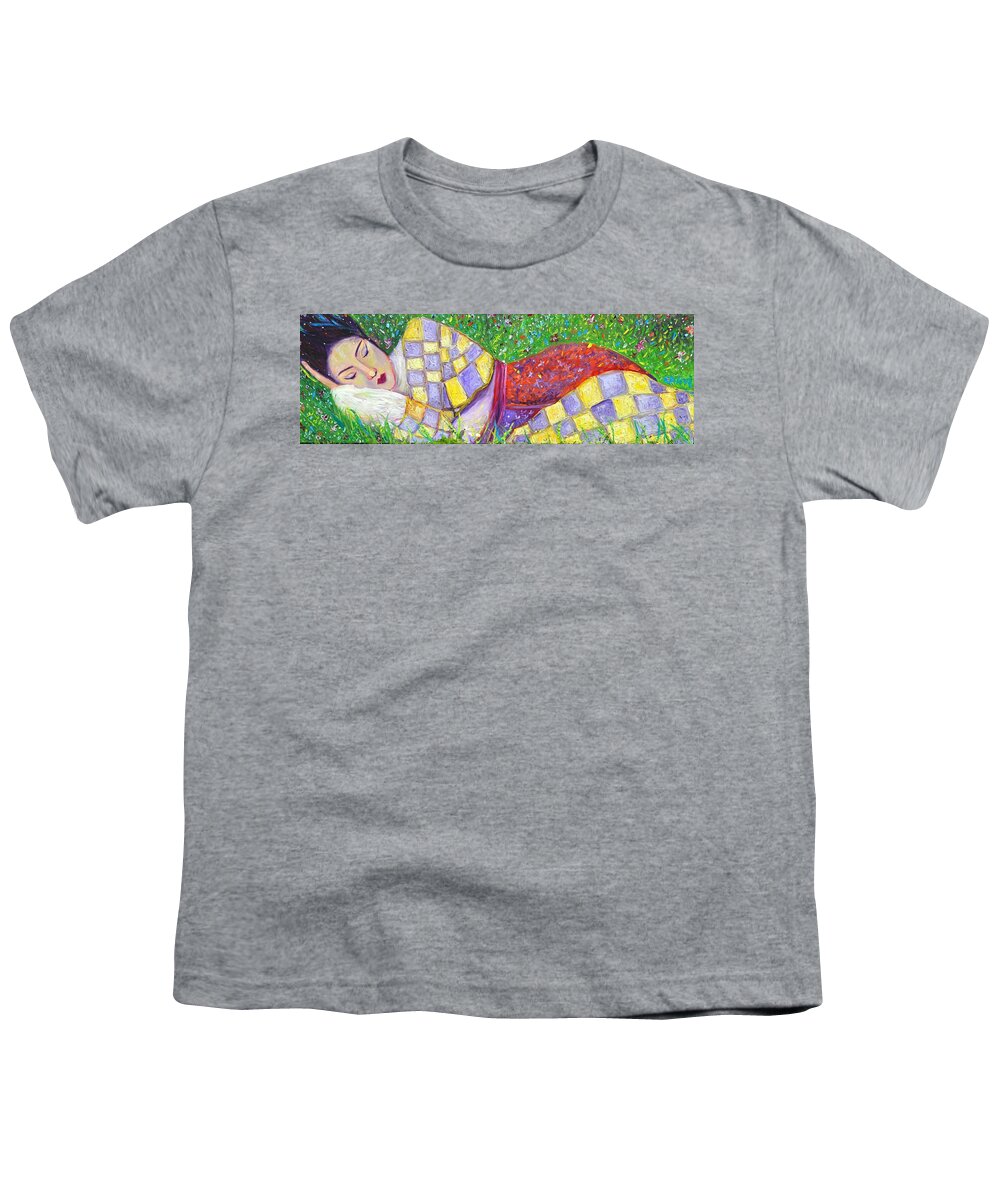  Youth T-Shirt featuring the painting Spring Nap by Chiara Magni