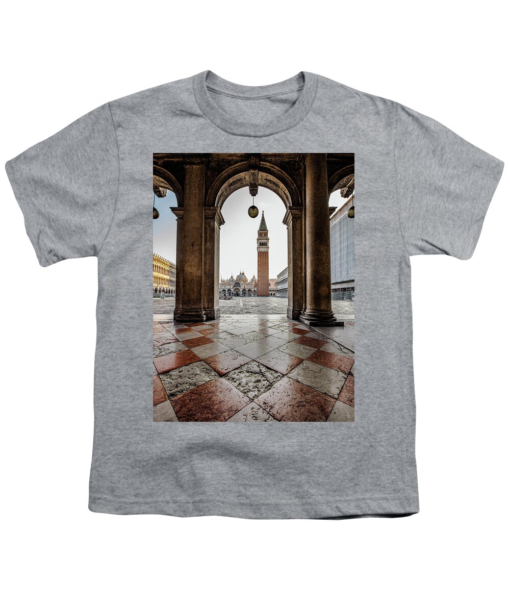 Italy Youth T-Shirt featuring the photograph St. Mark's Square by David Downs