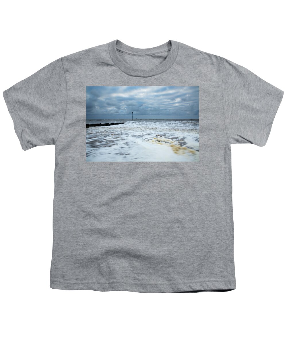 Hunstanton Youth T-Shirt featuring the photograph Stormy weather at Hunstanton beach by Ian Middleton