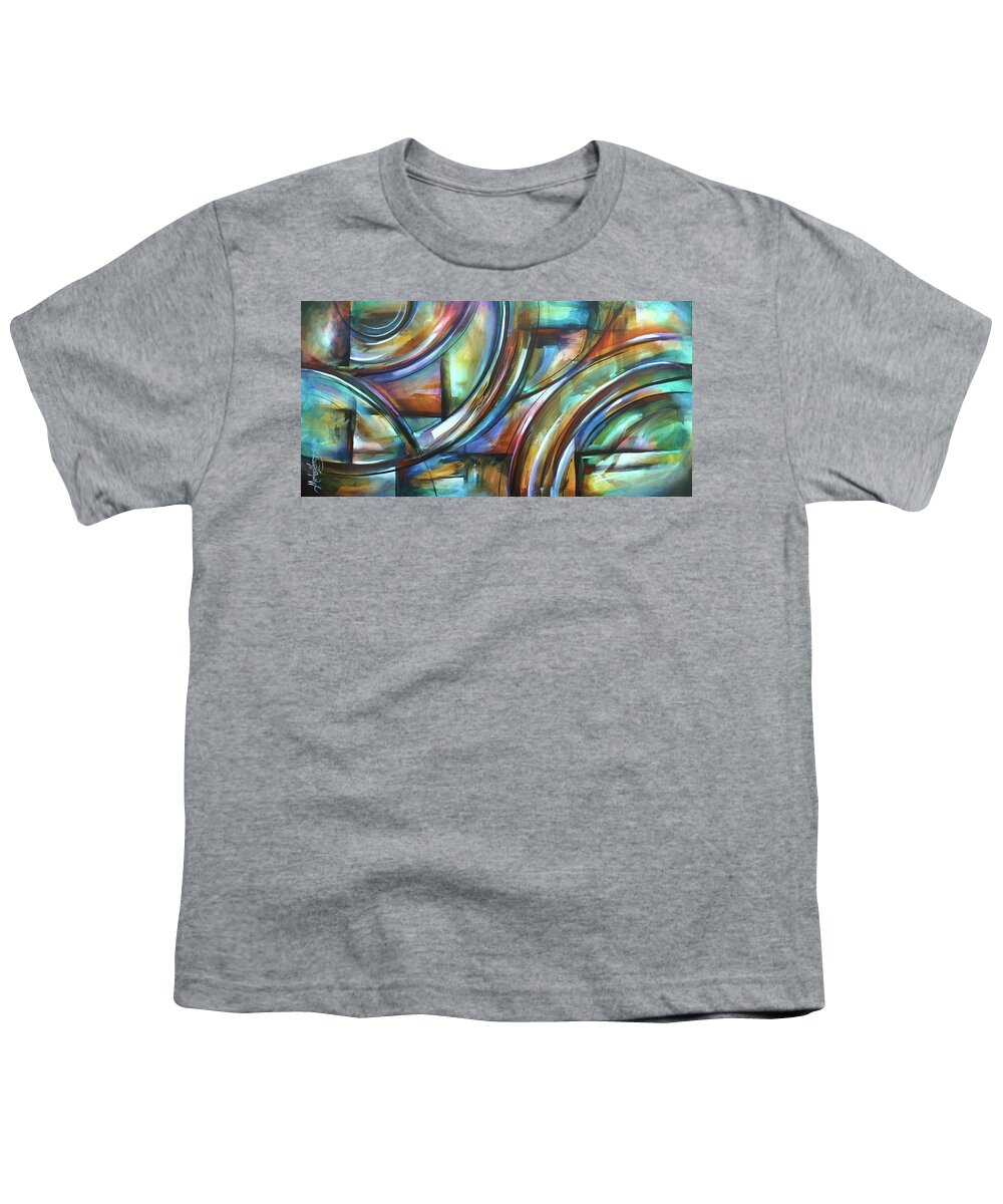 Abstract Youth T-Shirt featuring the painting Tangibles by Michael Lang