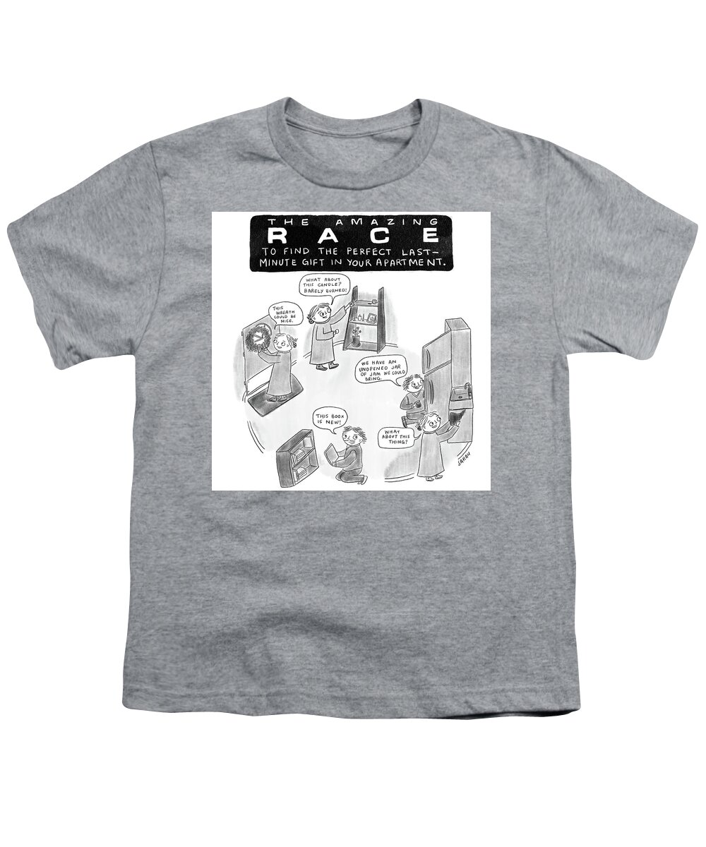 Captionless Youth T-Shirt featuring the drawing The Amazing Race by Sarah Kempa