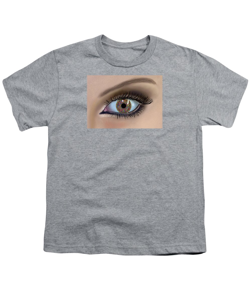 Eye Youth T-Shirt featuring the digital art The Girl With Keleidoscope Eyes by Alan Ackroyd