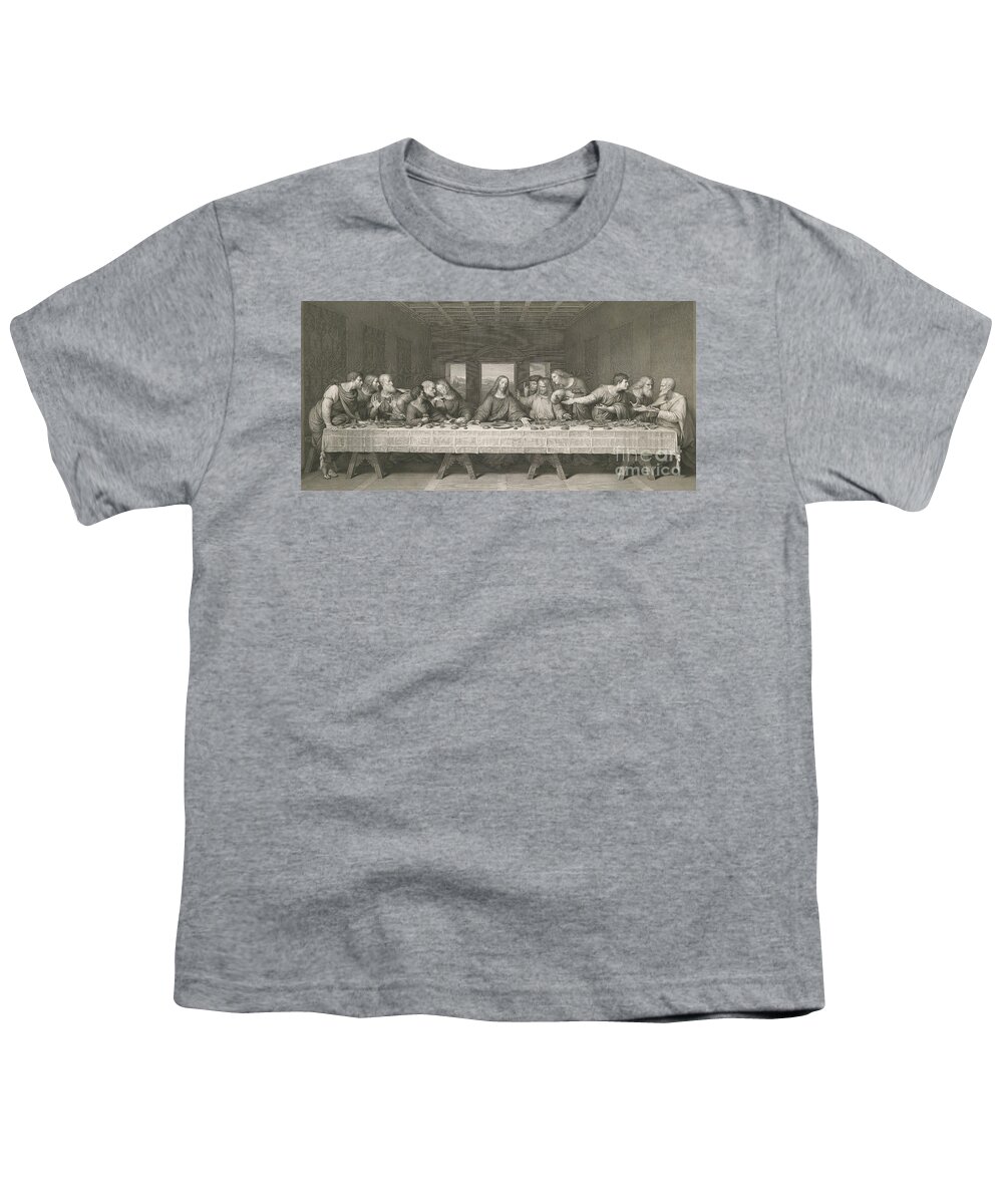 Last Youth T-Shirt featuring the drawing The Last Supper, engraving by Leonardo da Vinci