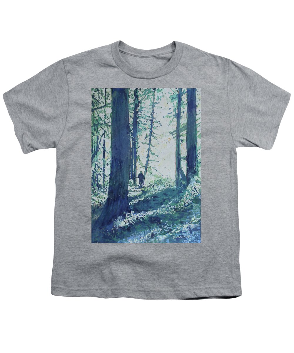 Joryville Park Youth T-Shirt featuring the painting Through the Gap in the Trees by Jenny Armitage