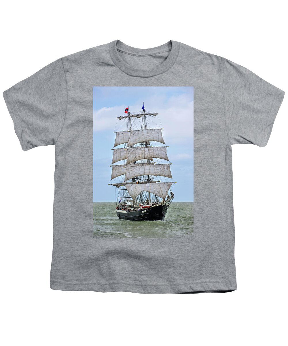 Two-master Youth T-Shirt featuring the photograph Two-Master Tall Ship Mercedes by Arterra Picture Library