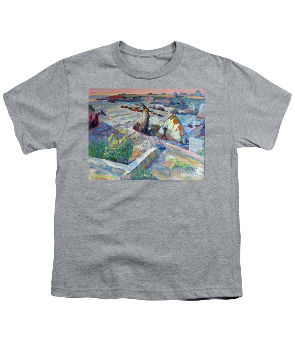 Sonoma Coast Youth T-Shirt featuring the painting View, Sonoma Coast by John McCormick