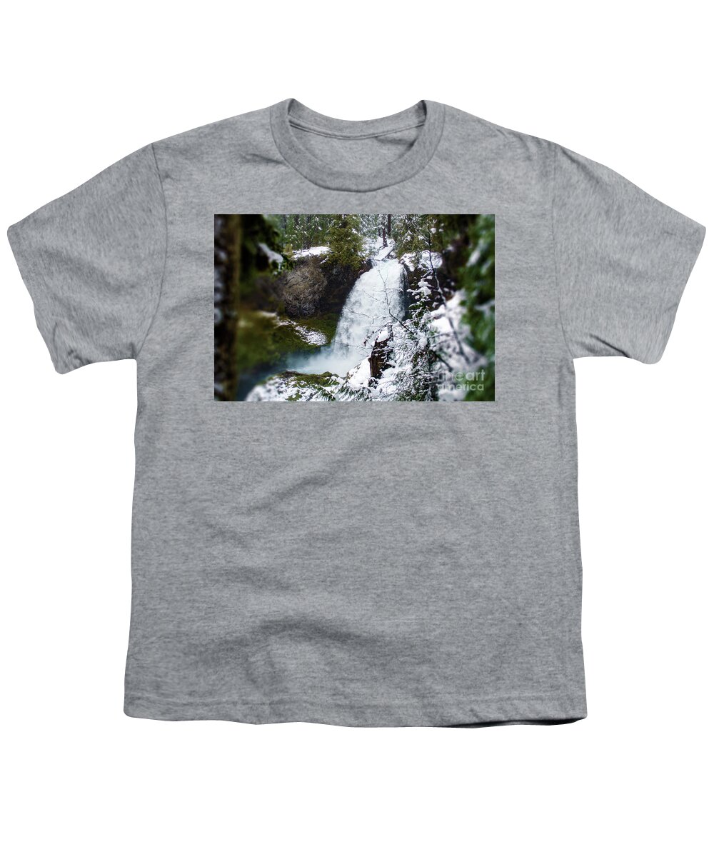 Snow Youth T-Shirt featuring the photograph Winter Waterfall Fanstasy by Janie Johnson