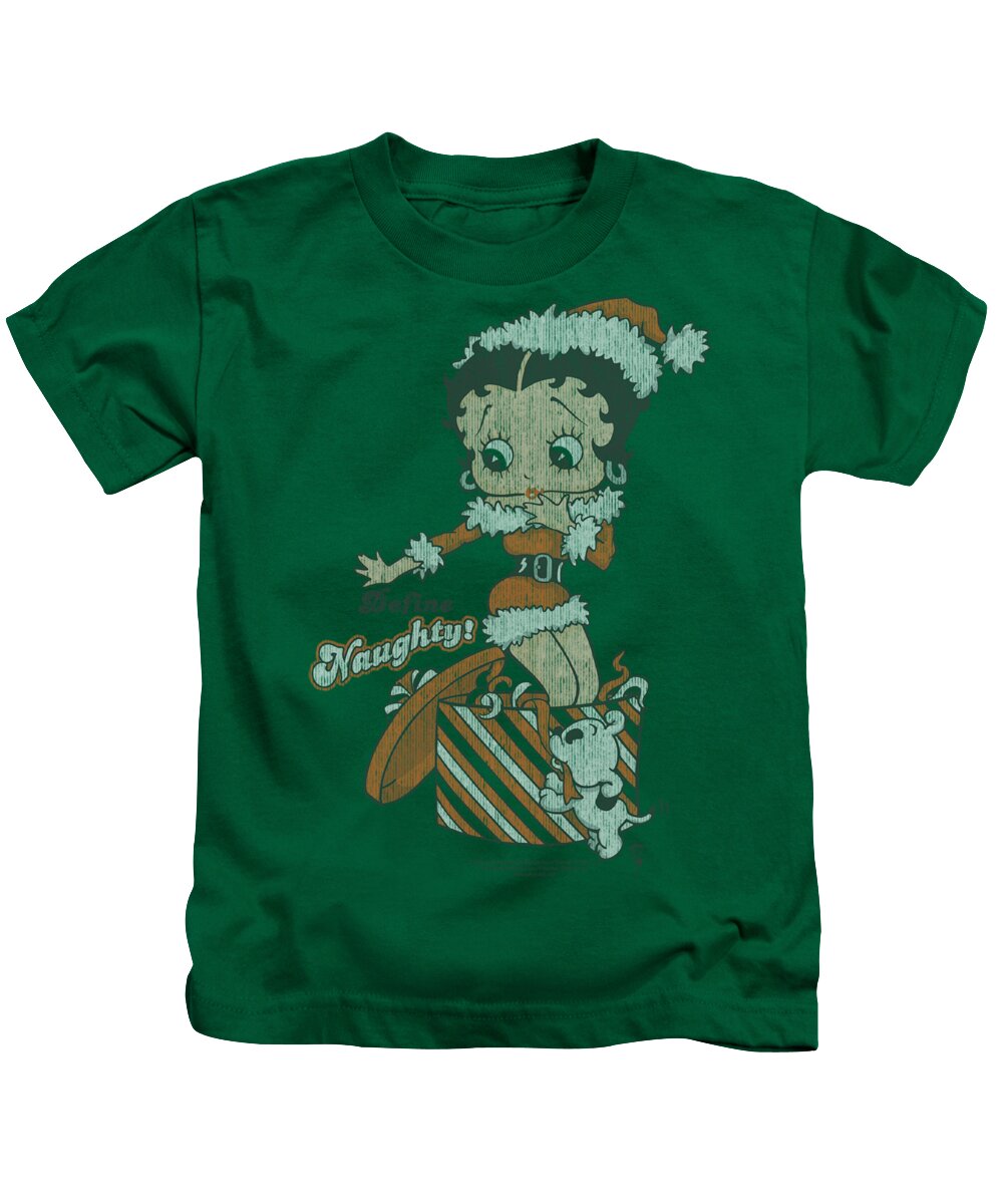 Betty Boop Kids T-Shirt featuring the digital art Boop - Define Naughty by Brand A