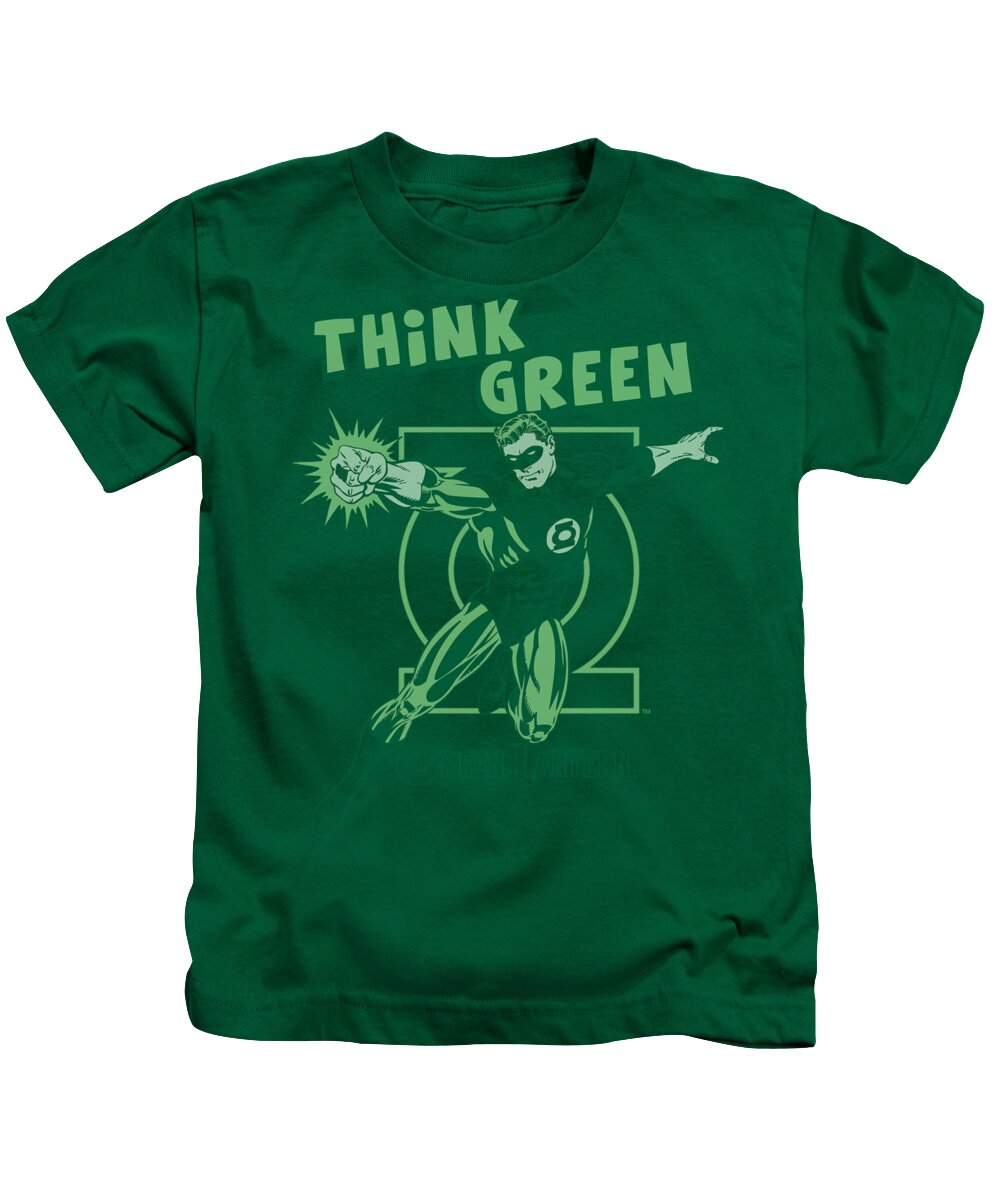 Dc Comics Kids T-Shirt featuring the digital art Dc - Think Green by Brand A