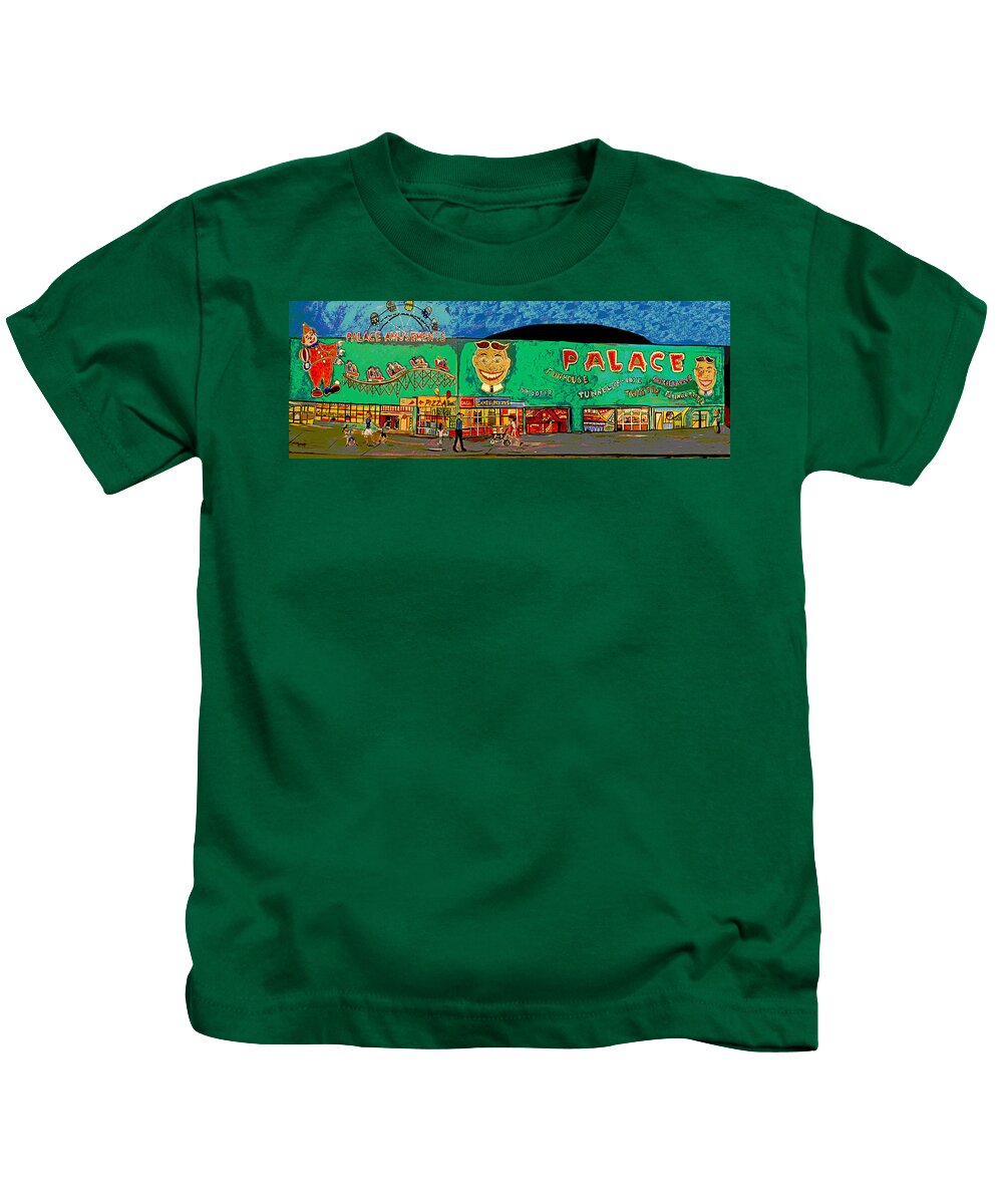 Asbury Park Palace Kids T-Shirt featuring the painting Dreams of the Palace by Patricia Arroyo
