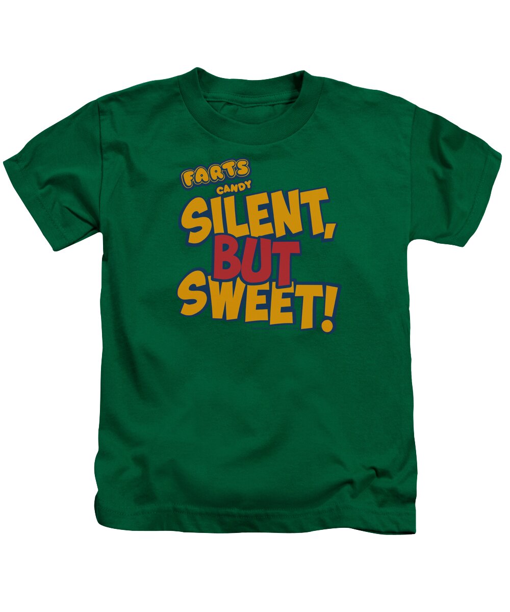 Farts Candy Kids T-Shirt featuring the digital art Farts Candy - Silent But Sweet by Brand A