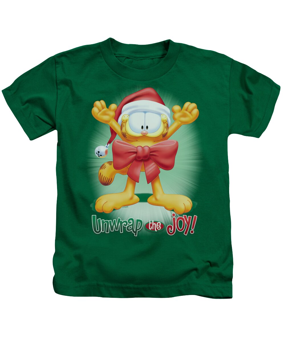 Garfield Kids T-Shirt featuring the digital art Garfield - Unwrap The Joy! by Brand A